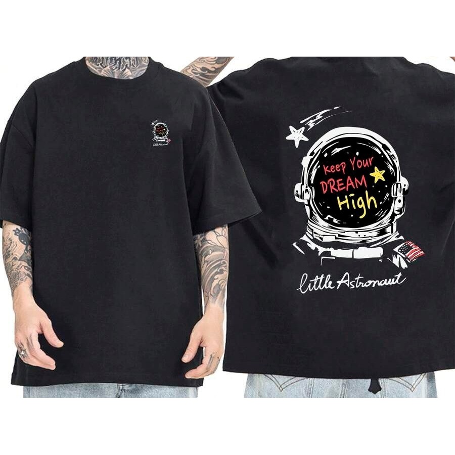 Camiseta OVERSIZED Preta StreetWear Gola em Ribanna Alta Plus Size Modelo: "HIGH"