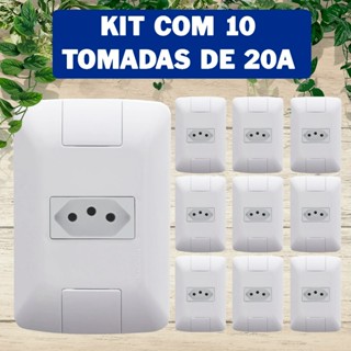 Kit 10 Conjunto Tomada 20a Tramontina Aria em Oferta na Shopee