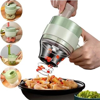 Cortador e Triturador Elétrico 4 em 1 – Legumes e Alho, Sem Fio, Recarregável USB em Oferta na Shopee