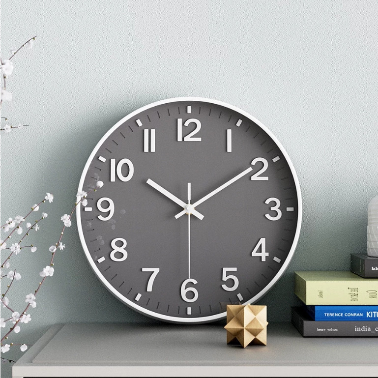 Relógio de parede silencioso sala de estar moderno e simples relógio doméstico em Oferta na Shopee