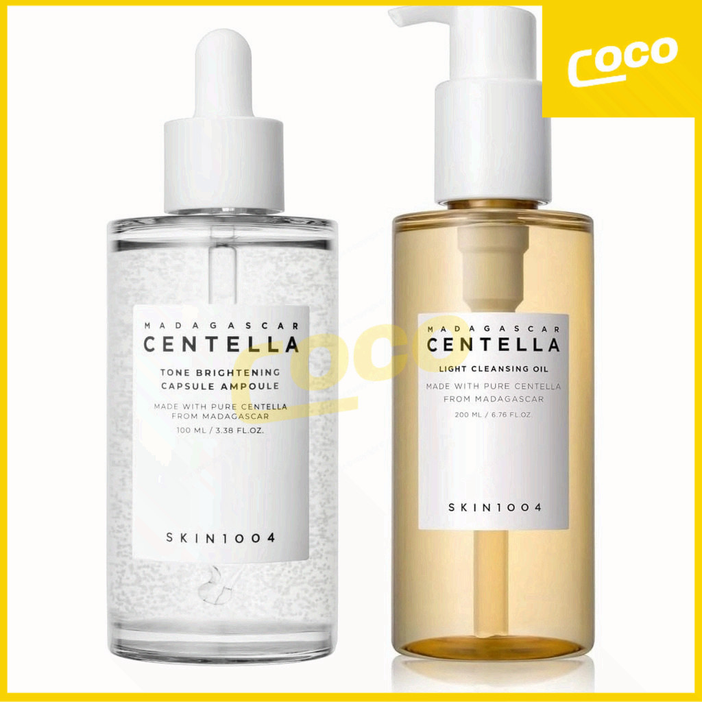 SKIN1004 madagascar cica light cleansing oil 200ml madagascar tone brightening capsule ampoule 100ml em Oferta na Shopee