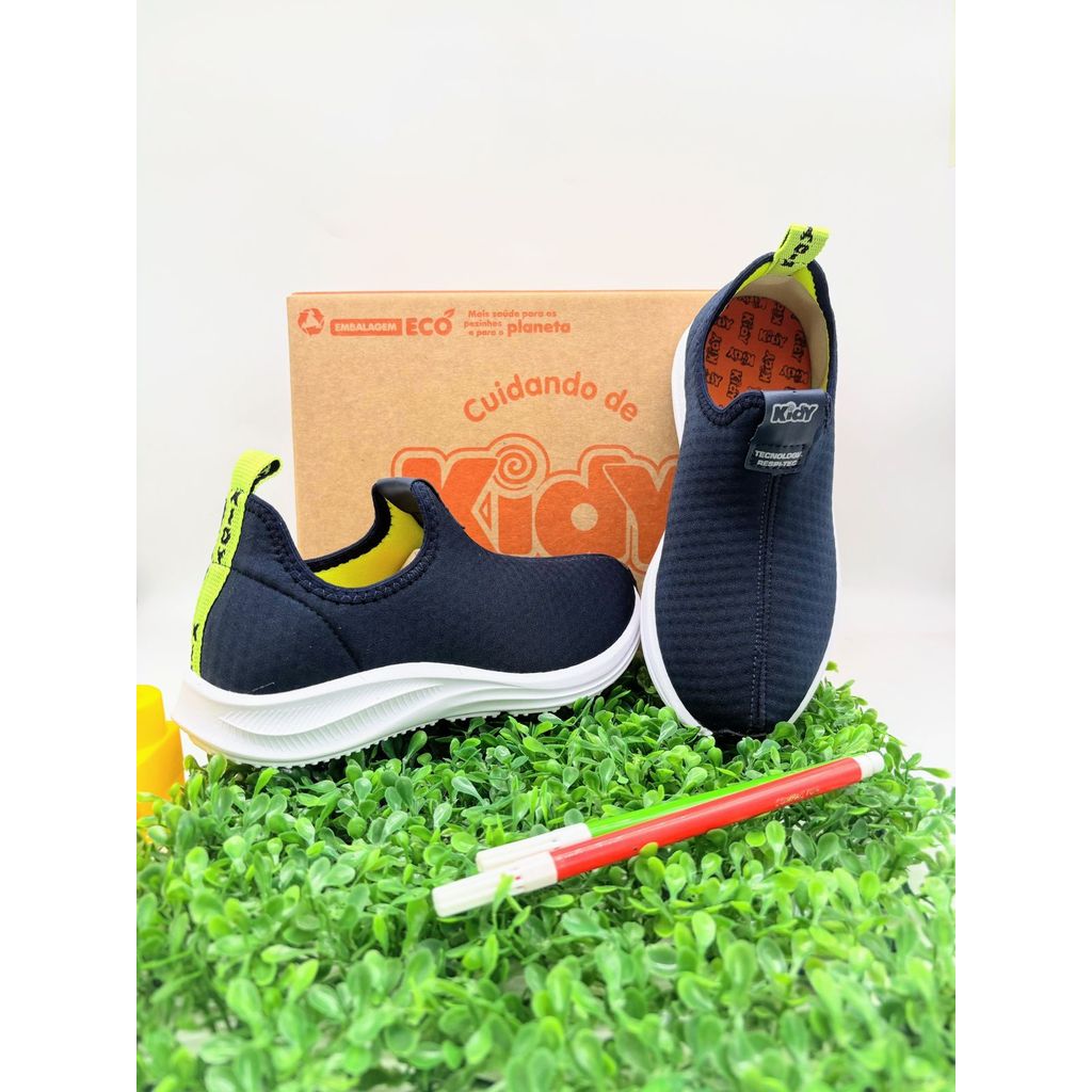Tênis Juvenil Calce facil Menino KIDY Super Conforto Respitec