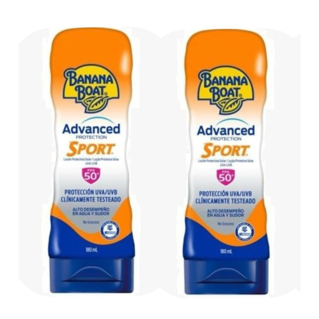 Kit 2 Protetor Bloqueador Filtro Solar Banana Boat Advanced Protection Sport Fps50 180ml