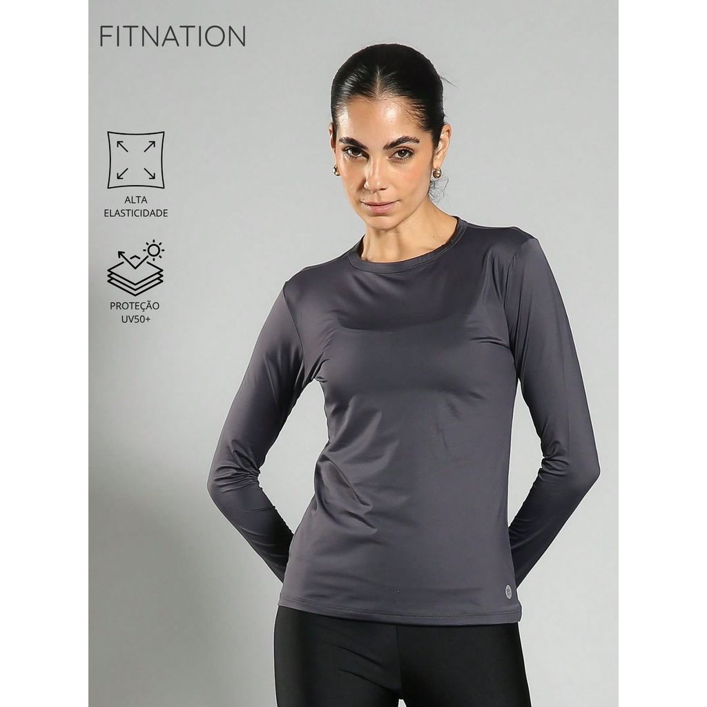 Camiseta Feminina Manga Longa UV50 | Proteção Solar Fator 50+ | Blusa Fitness Poliéster Elastano Leve e Confortavel