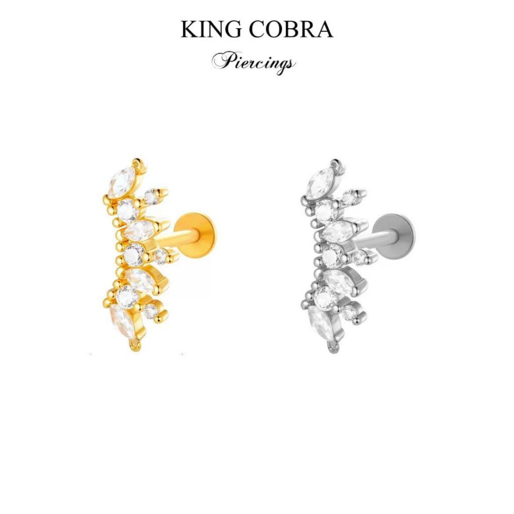 Piercing Aço Cirúrgico Labret 7 Pedras | Helix, Tragus, Conch, Nariz, Boca-Medusa e Outros KB512 -1 unidade em Oferta na Shopee