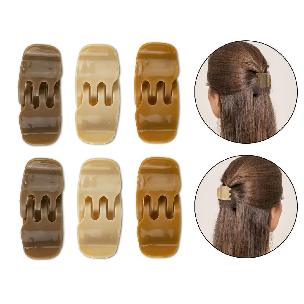 Kit 48 Presilha Prendedor Cabelo Média Tons Nude Bege Marrom Acessório Penteado Cabelos