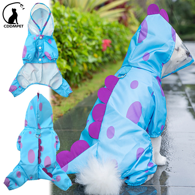 Macacão Impermeável Para Cachorro Com Capa De Chuva