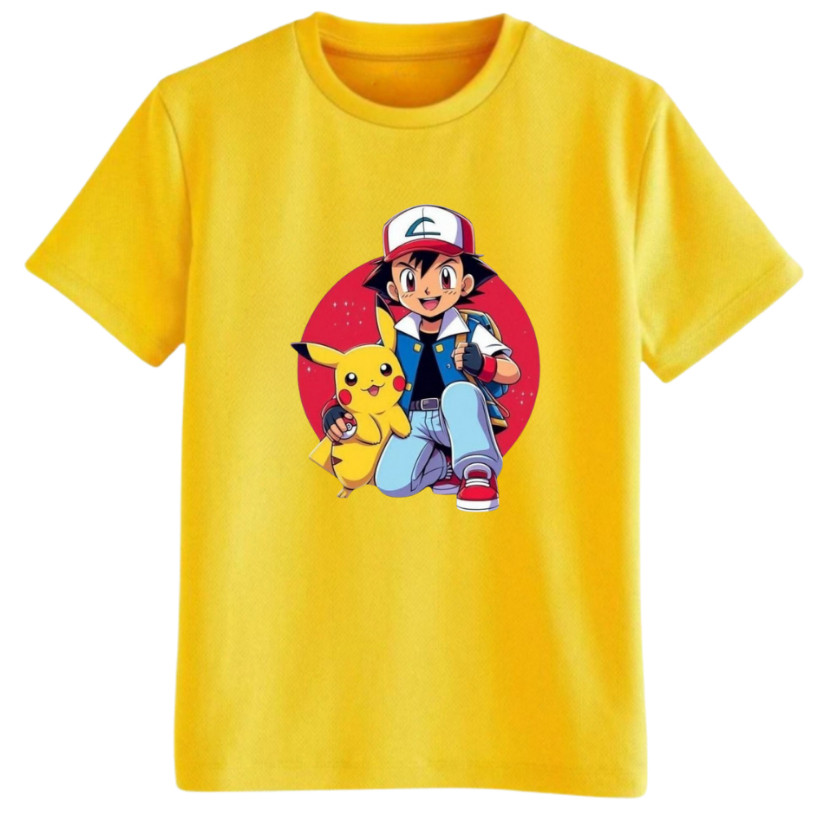 Camiseta infantil Pokemon  desenho Manga curta Algodão Premium Ideal Para Dia Dia