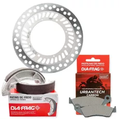 Disco de Freio Dianteiro Tornado 250 + Pastilhas e Lonas Diafrag