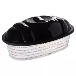 Porta Pão Serve Pão com Tampa Plástico Preto Palavras Plasútil