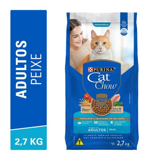 Ração Cat Chow Gatos Adultos Peixe 2,7kg em Oferta na Shopee