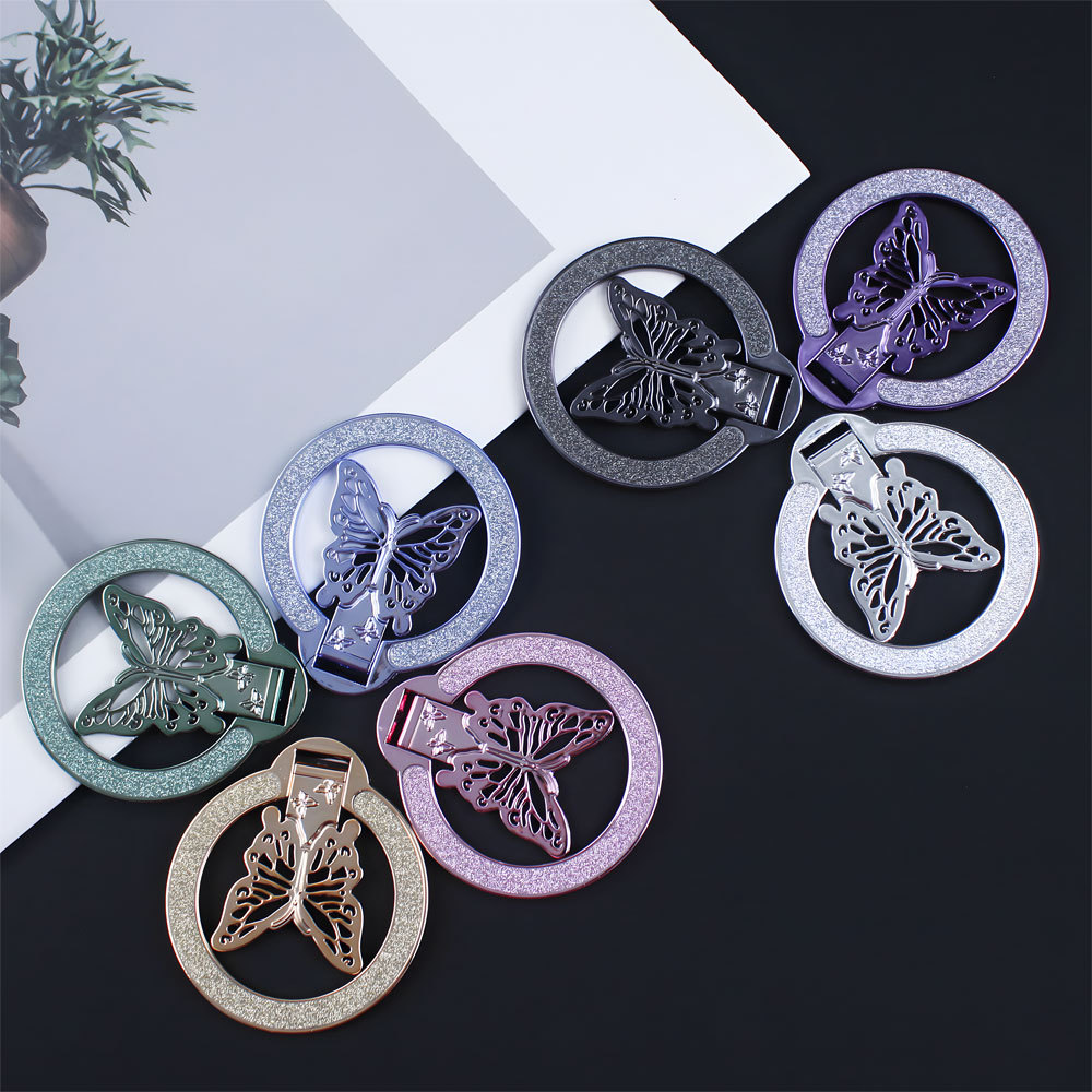 Detalhes do Suporte Para Celular Lindas Borboletas Fivela Metal Borboleta Eletroplatado Fashionable Buckle Bracket  KZJ004