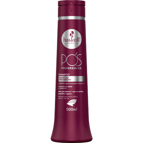 Shampoo Pós Progressiva 500ml Haskell | Restauração, Alinhamento e Brilho para Cabelos Alisados Quimicamente em Oferta na Shopee