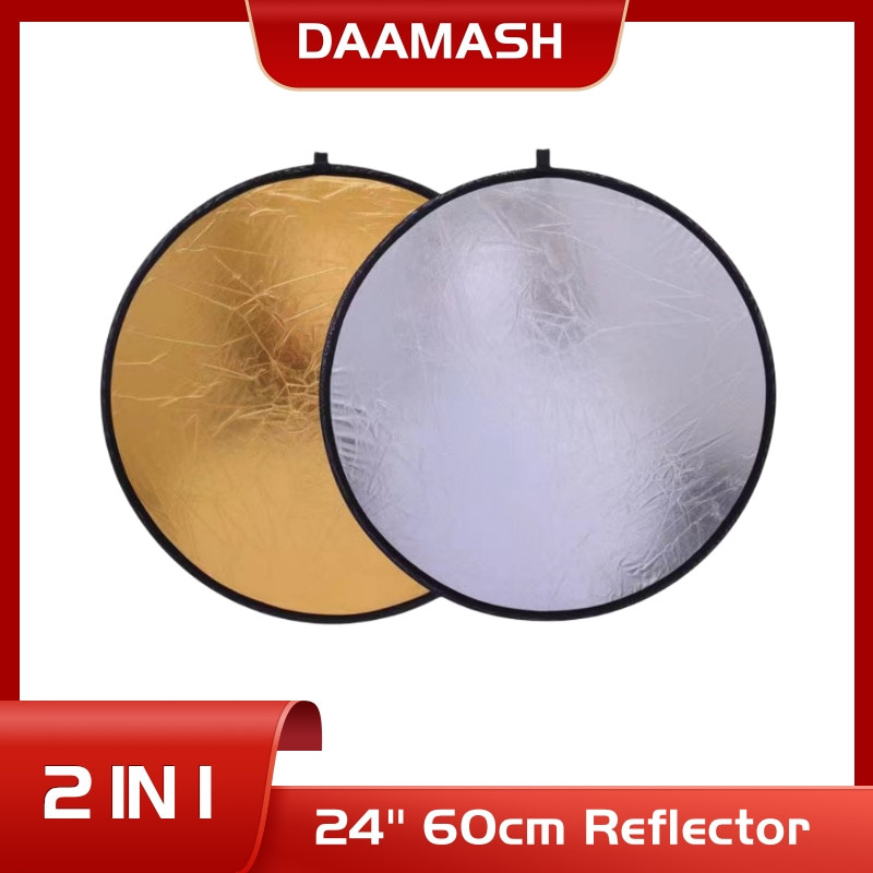 [Envio 24H] 60cm Rebatedor Refletor Fotográfico 2 em 1 Dourado e Prata para Controle de Luz em Estúdio Sou Foto