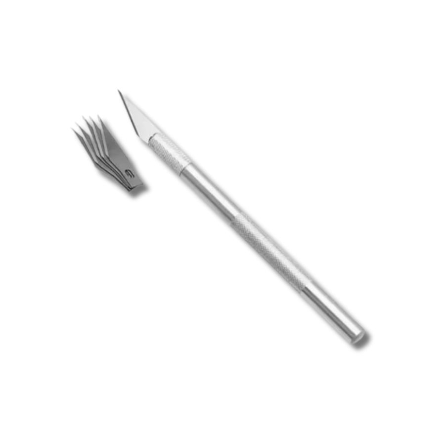 Estilete/Bisturi de Precisão com 6 Lâminas - 22cm - 1 unidade - Rizzo em Oferta na Shopee