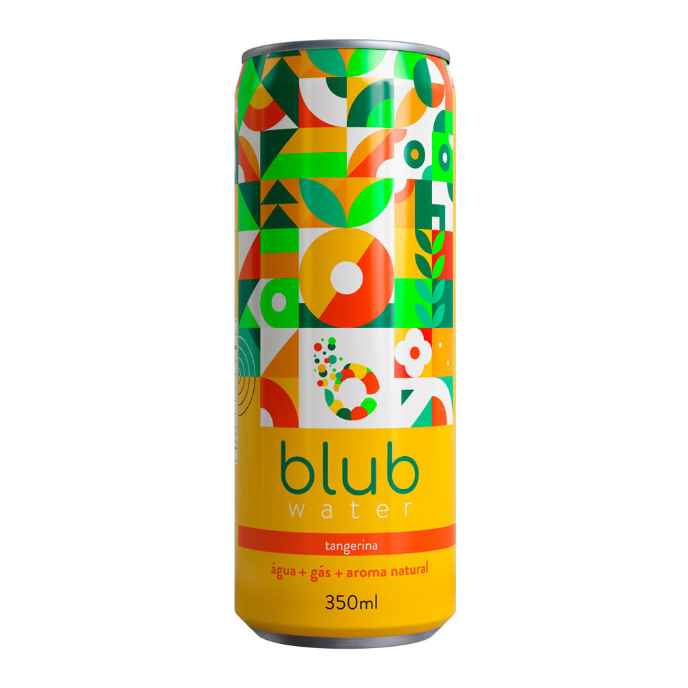 Água Blub Sabor Tangerina Gaseificada Lata 350ml