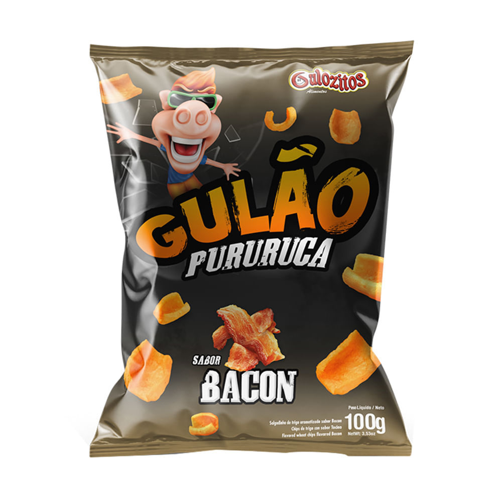 Salgadinho Gulão Pururuca Sabor Bacon 100g em Oferta na Shopee