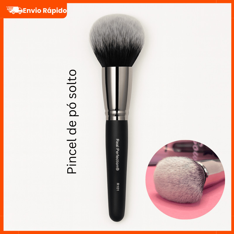 Pincel Profissional Pó Solto Cerdas Macias Real Perfection Utensílios de Beleza Pincéis de Maquiagem em Oferta na Shopee