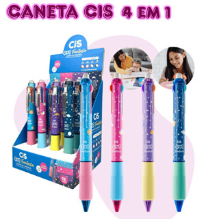 Caneta Gel Apagável 4 Cores Ponta 0.5mm Cis em Oferta na Shopee