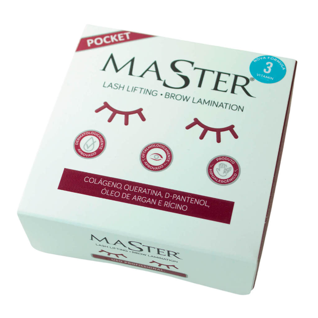 Kit Master Pocket 7g Lash Lifting e Brow Lamination 3 Passos Hipoalergênico com Queratina e Argan