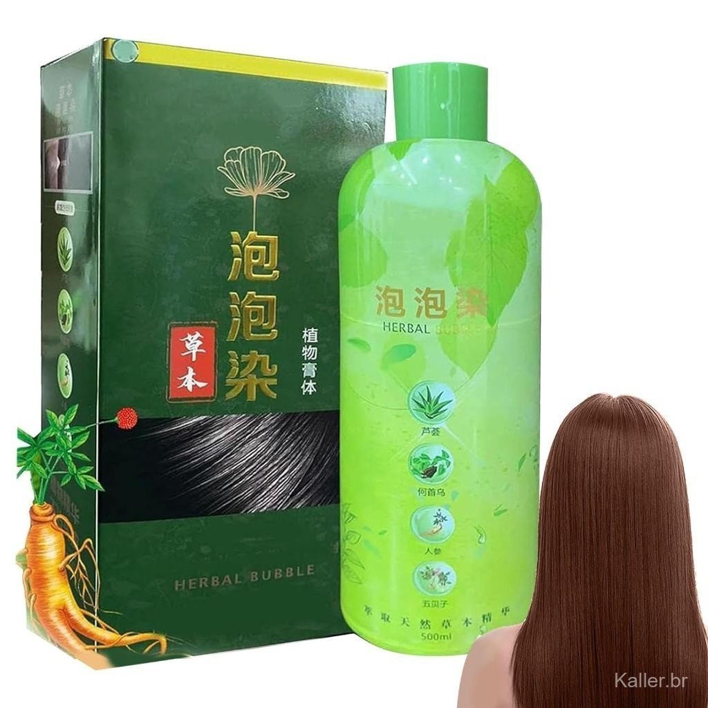 Shampoo de Tintura de Cabelo Herbal 3 em 1, Produto de Tintura de Cabelo Masculino de Cor Escura Duradoura