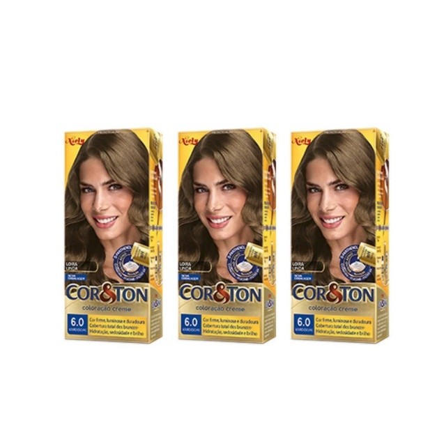 Kit 3 Tinta De Cabelo Cor E Ton 6.0 Louro Escuro