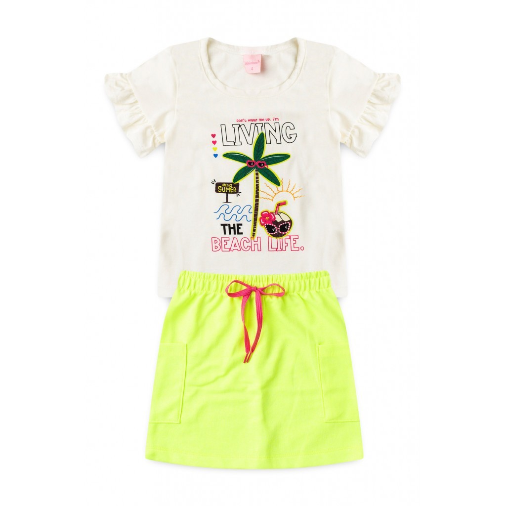 Conjunto Infantil Feminino Vida Na Praia em Oferta na Shopee