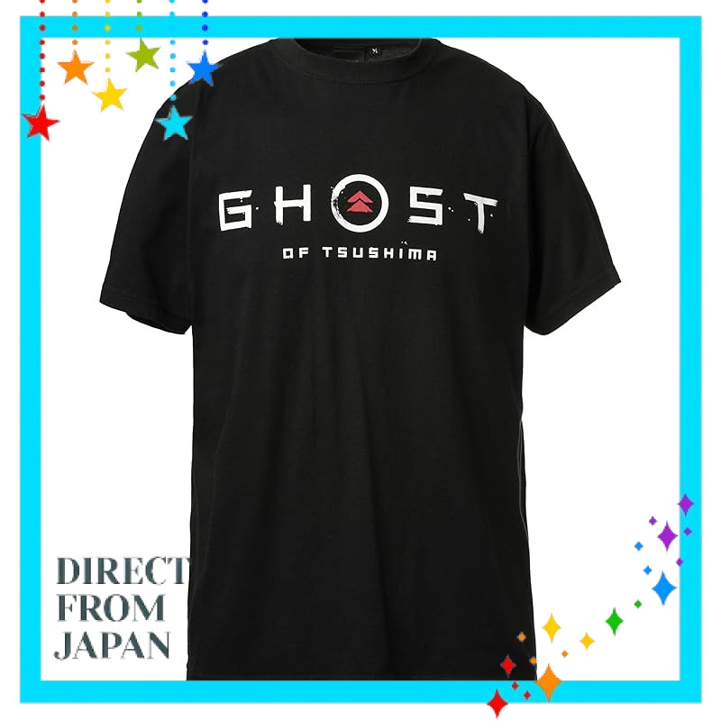 Ghost of Tsushima Logo & Family Crest T-Shirt [SAMURAI Design Black] No.GGL001-BK (Available in S, M, L, XL)