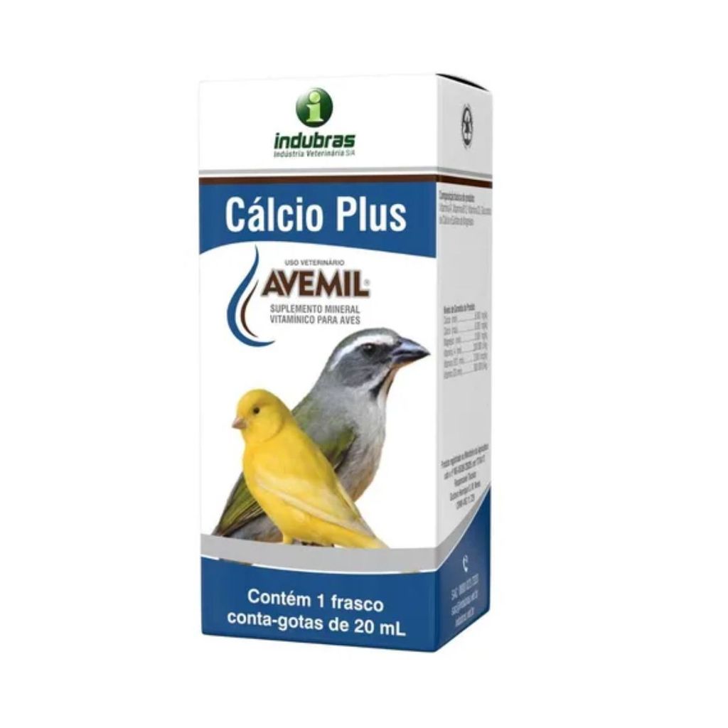 Avemil Cálcio Plus 20ml Suplemento Vitamínico Para Pássaros em Oferta na Shopee