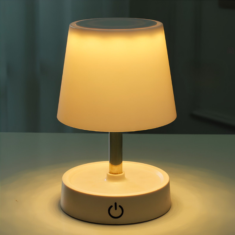 Luminária Touch Recarregável De Aço Abajur LED Branco Quente Portátil USB em Oferta na Shopee