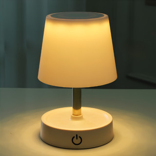 Luminária Touch Recarregável De Aço Abajur LED Branco Quente Portátil USB em Oferta na Shopee