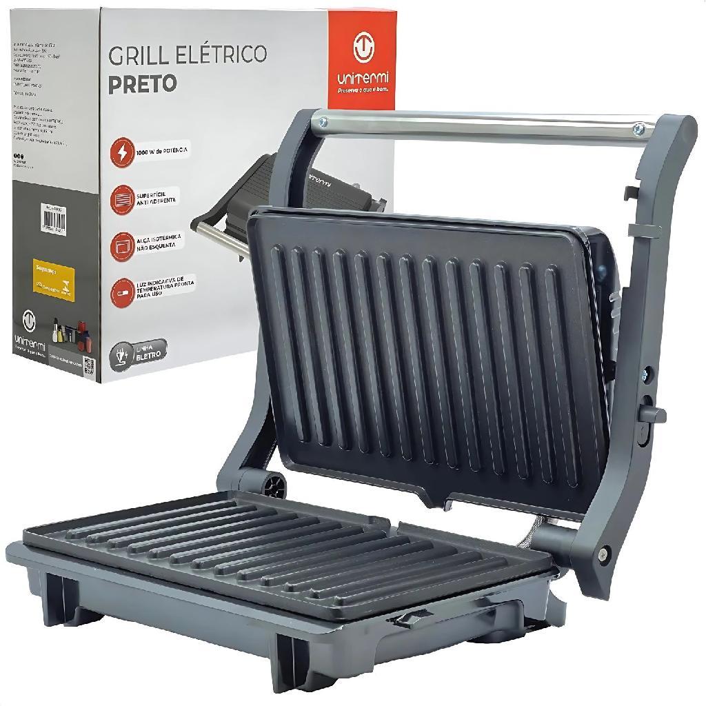 Grill Sanduicheira Unitermi Com Chapas Duplas Antiaderente 1000w 110/127v