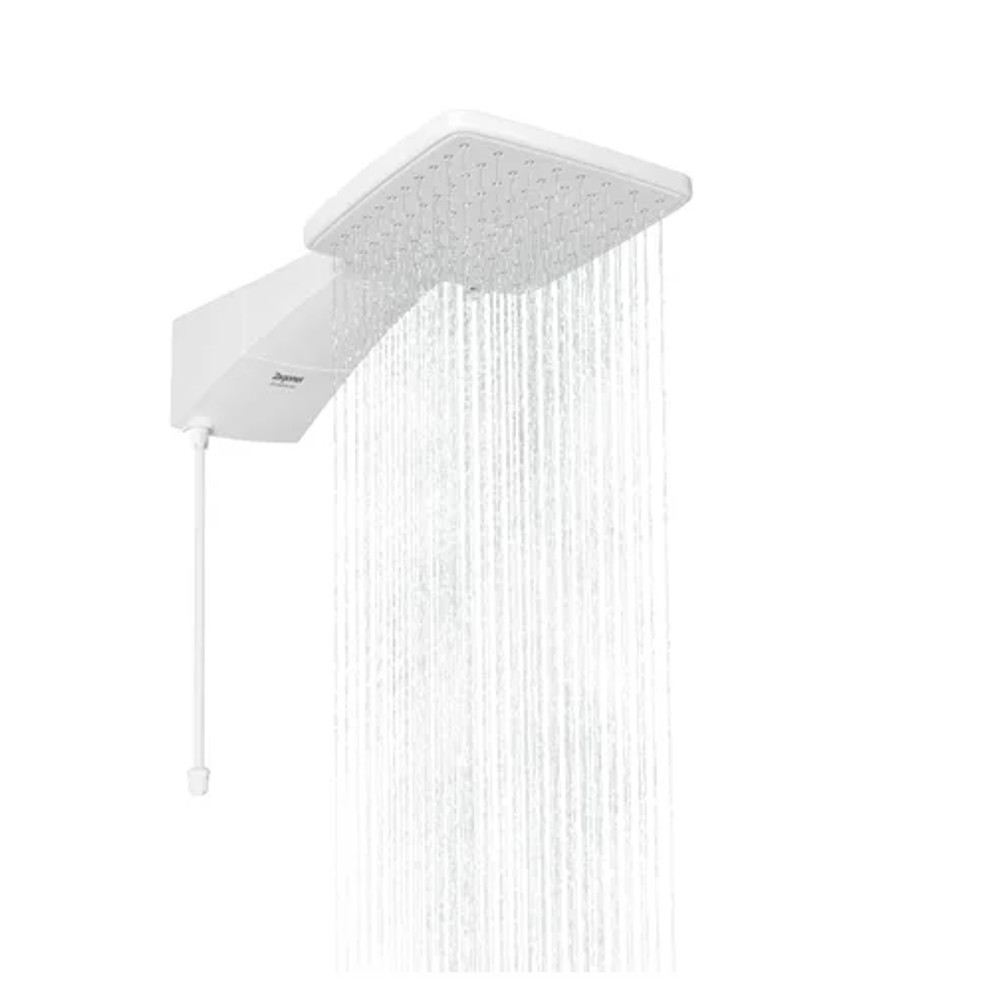 Chuveiro Eletrônico Zagonel Ducha Quadratta 220V 7700W Branco Com Haste Multitemperatura Banhão
