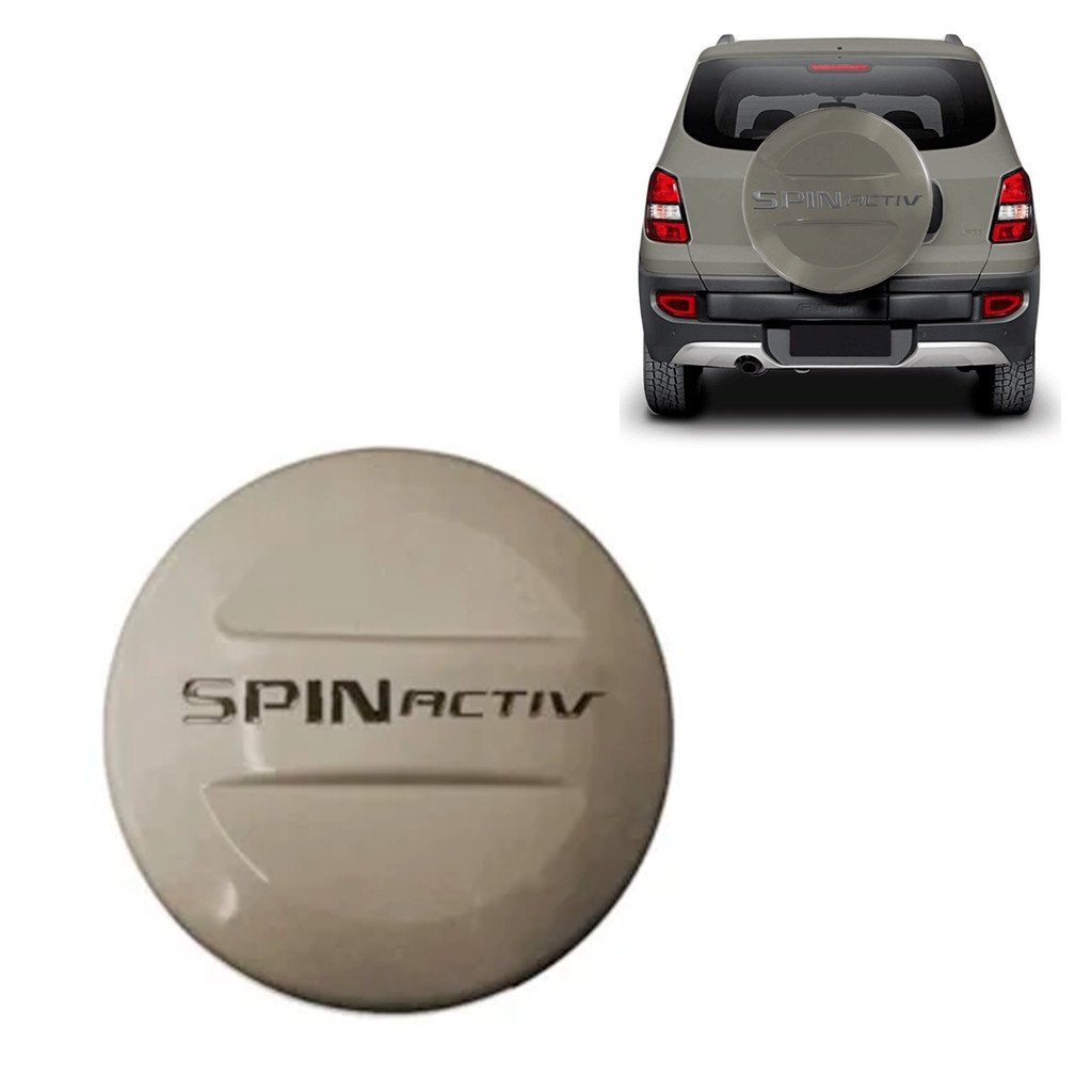 CAPA DE ESTEPE RIGIDA COM CADEADO PARA CHEVROLET SPIN ACTIV 2011/2021 ARO 16/17/18 COR BEGE PEPER DUST