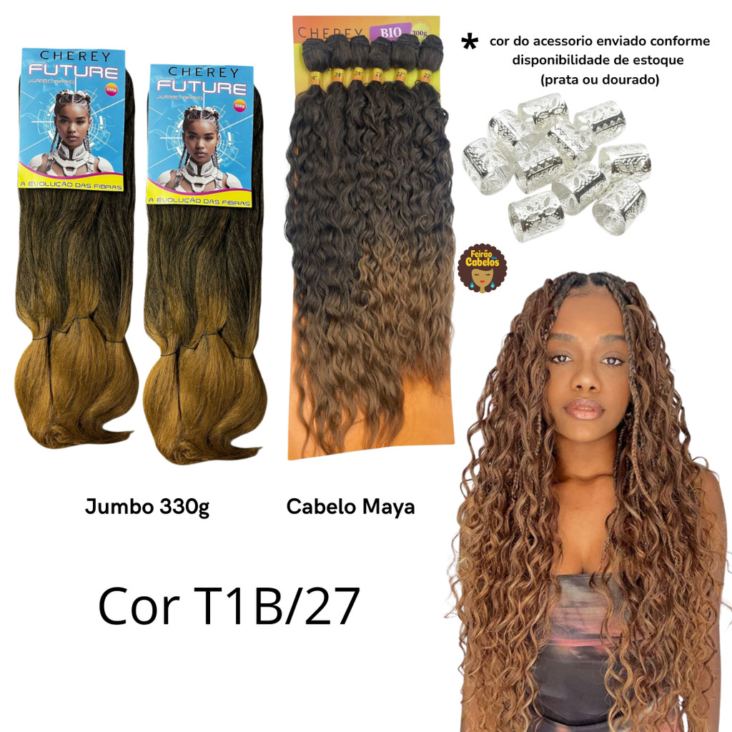 Kit 2 Jumbos 330 + Cabelo Maya T1b/27