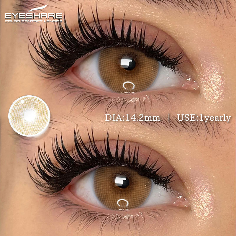 EYESHARE 1 Par De Lentes De Contato Coloridas , Marrom Natural , Cria Lindos Alunos , Azuis De Cor Suave , Verdes , Conf em Oferta na Shopee