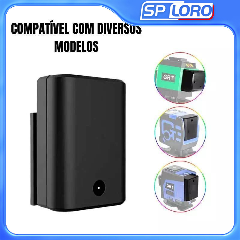 Bateria para Nível Laser  Carga 2400mAh e Seta Inteligente Autonomia Máxima