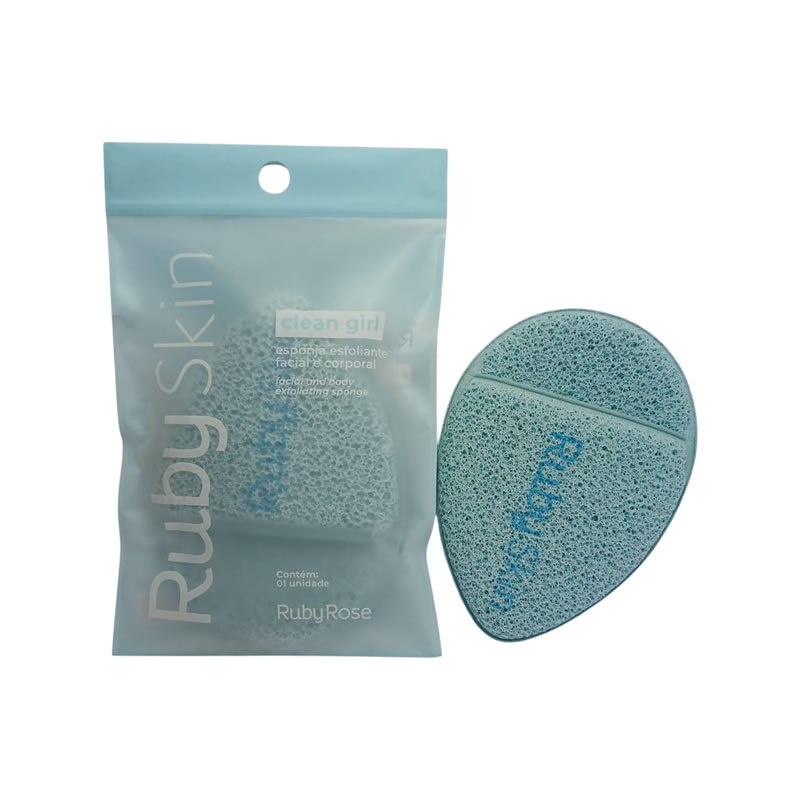 Esponja Esfoliante Facial e Corporal Clean Girl Ruby Rose HB-A7000-1