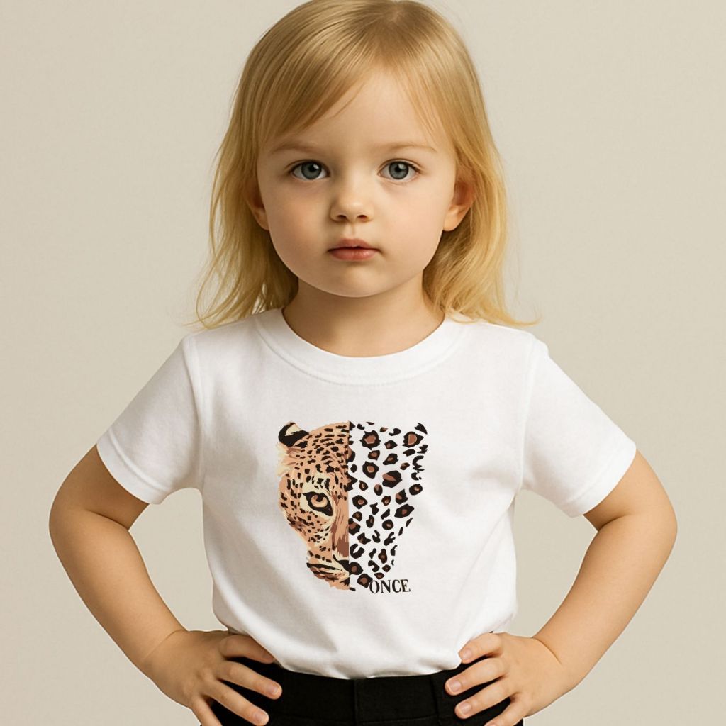 T-Shirt Infantil ESTAMPADA ONDE ONÇA 100% Algodão Infanto-Juvenil Camiseta Básica