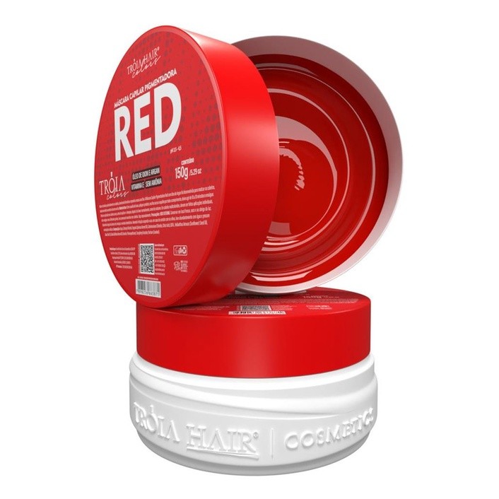 Máscara Capilar Pigmentadora Troia Colors Red 150g Cor fantasia - Troia Hair