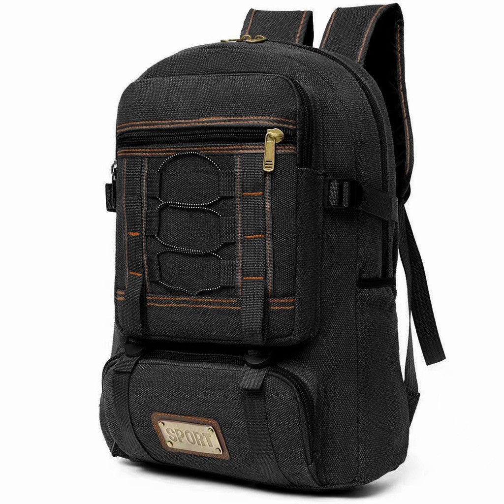 Mochila Vintage de Lona Unissex Retrô Grande Resistente e Espaçosa para Viagem Trabalho Faculdade e Uso Diário em Oferta na Shopee