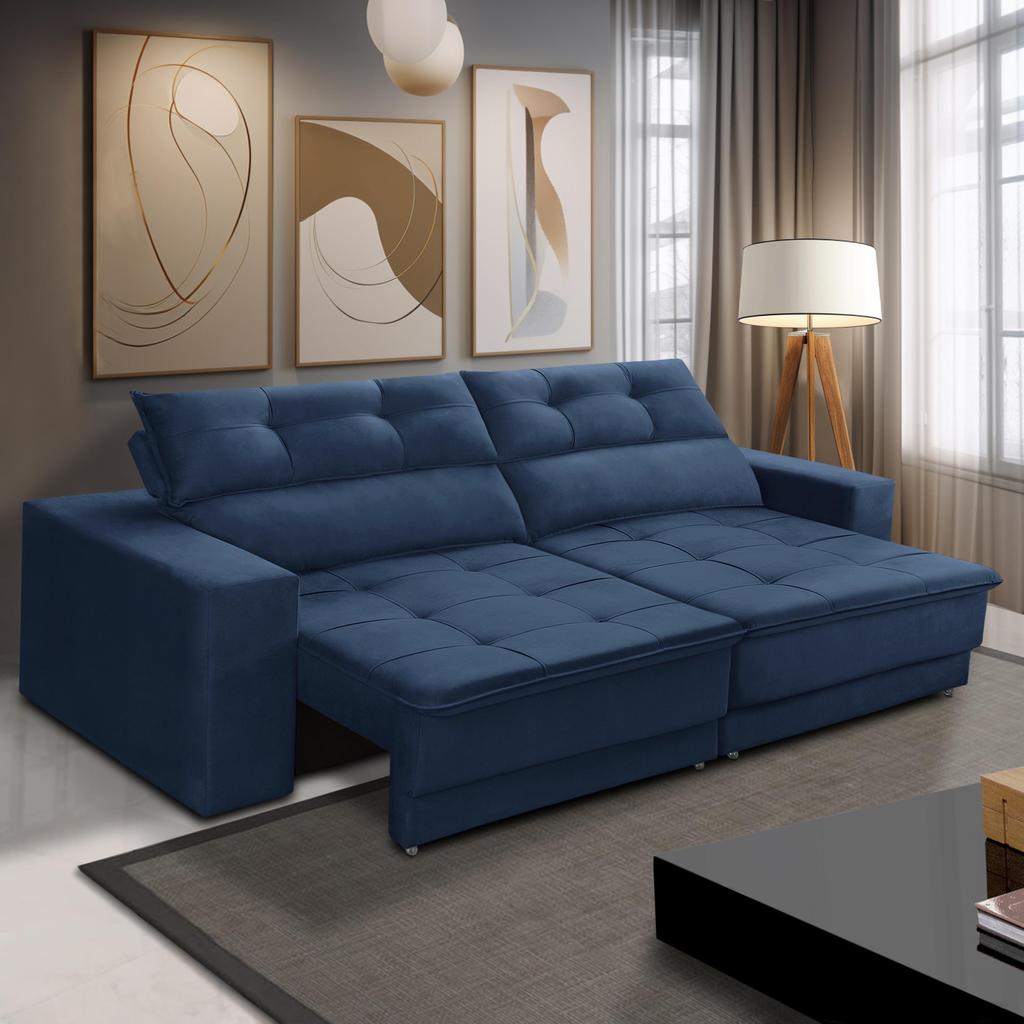 Sofá Retrátil e Reclinável 2 lugares 1,70m com Molas Emily Suede Adonai Estofados em Oferta na Shopee