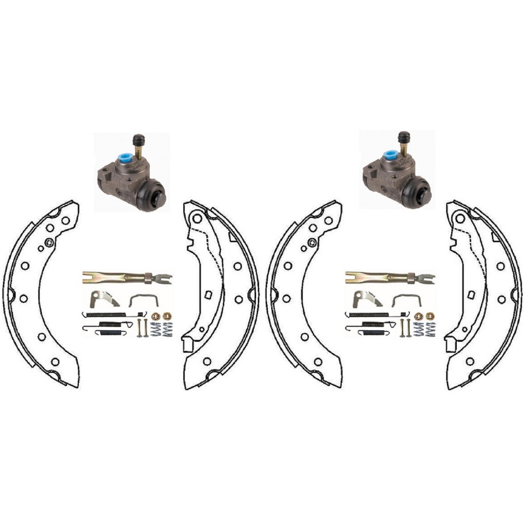 KIT SAPATA FREIO TRASEIRA .RENAULT CLIO 1999/2014 - COM REGULADORES E CILINDRO RODA