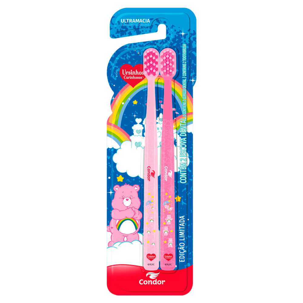Escova Dental Infantil Condor Ursinhos Carinhosos Ultra Macia com 2 Unidades em Oferta na Shopee