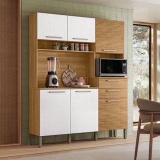 Armário de Cozinha 6 Portas 2 Gavetas Montesa  Freijó/Supremo/ CP- Ripado Freijó em Oferta na Shopee