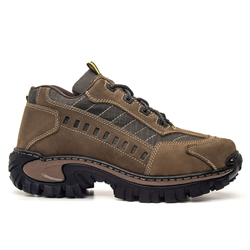 Tênis Adventure Masculino Trilha Trekking Couro Nobuck Cano Baixo