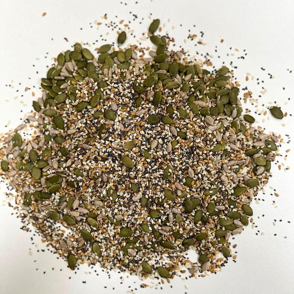 Mix de Sementes - Abóbora, Girassol, Chia, Linhaça Dourada e Gergelim 1kg ou 500g em Oferta na Shopee