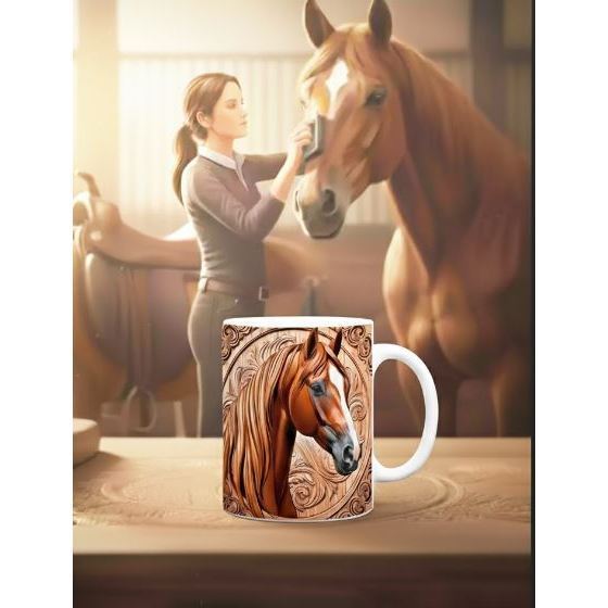 Caneca Personalizada Cavalo Marrom Porcelana 350 ml em Oferta na Shopee