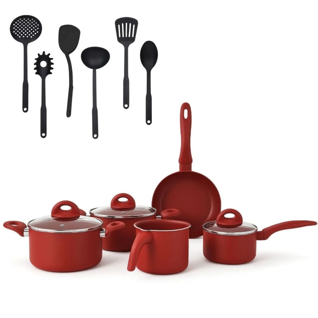 Conjunto De Panelas Mármore Antiaderente 8 Peças + 6 Peças Compatível C/ Todos Fogões ENVIO IMEDIATO