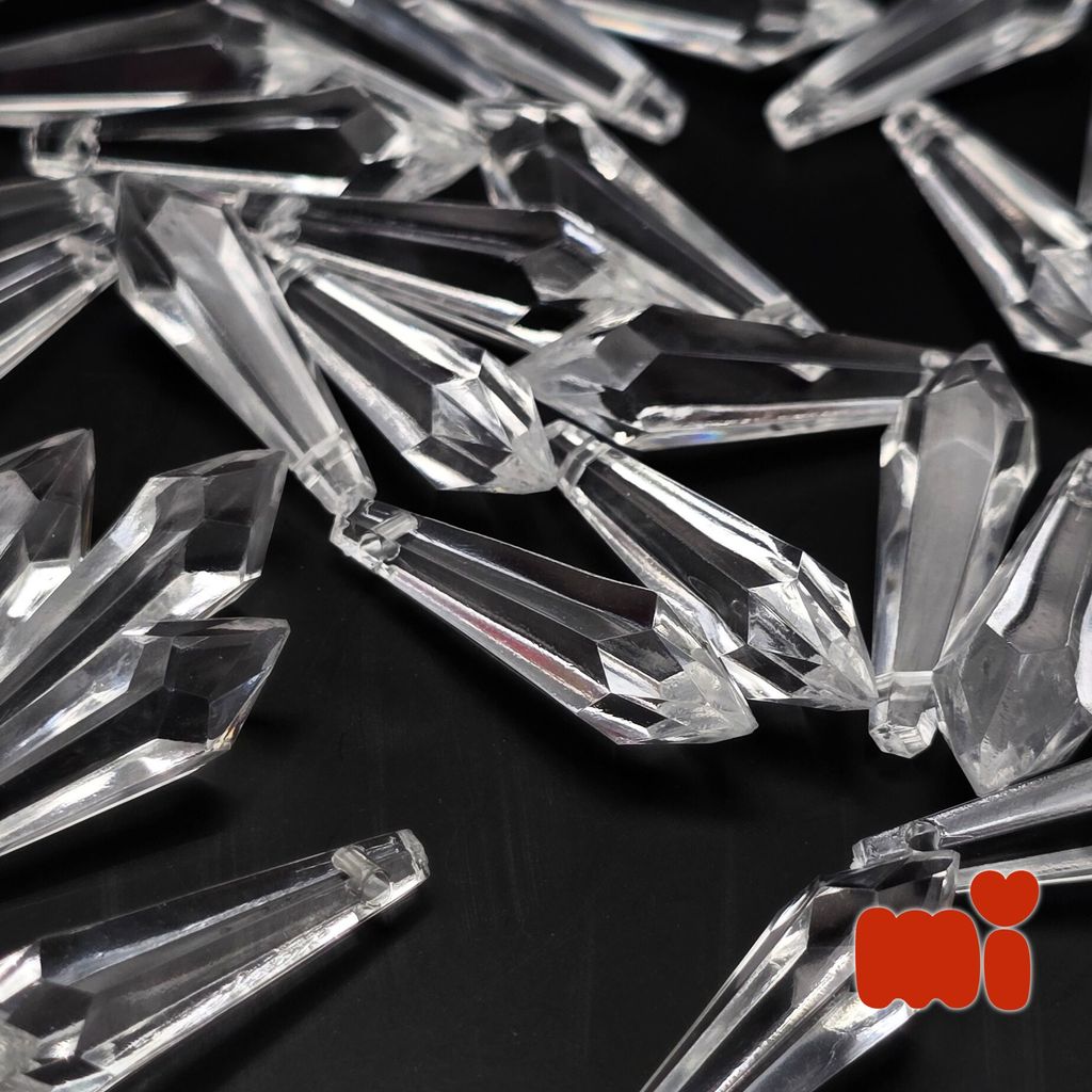 Ponteira Pirulito Facetado 24mm em Acrílico – Cristal Transparente | Kit com 50 a 250 Unidades em Oferta na Shopee
